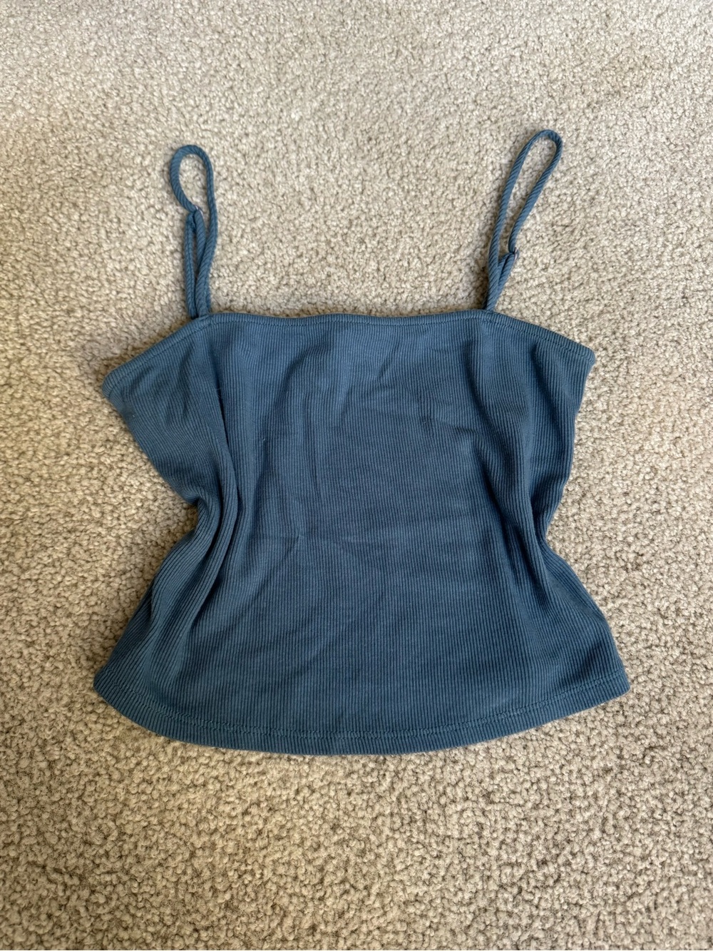 Tilly's Teal Ribbed Spaghetti Strap Cami tank top tee casual